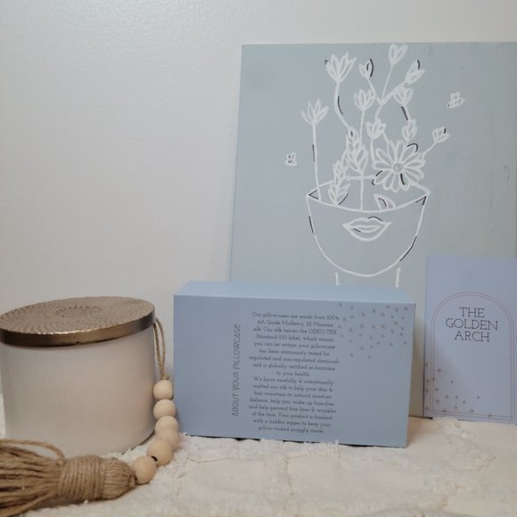 NEW The Golden Arch 100% Silk 22 Momme Pillowcase Ivory, Size F - Picture 4 of 15